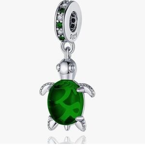 Green and silver sea turtle charm for your Pandora bracelet